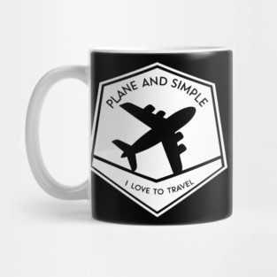 Plane and Simple, I Love to Travel Mug