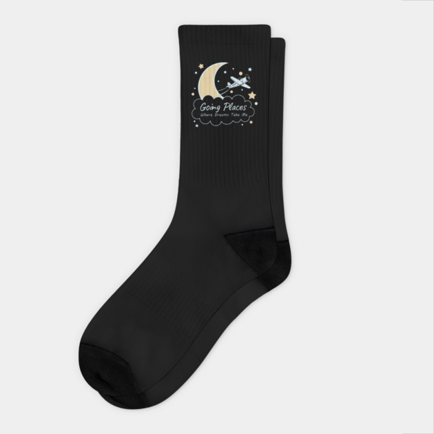 Going Places Where Dreams Take Me Socks by DIGITAL MERCH CREATIONS