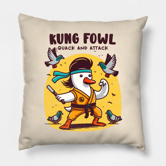 KUNG FOWL Pillow by Fabrik
