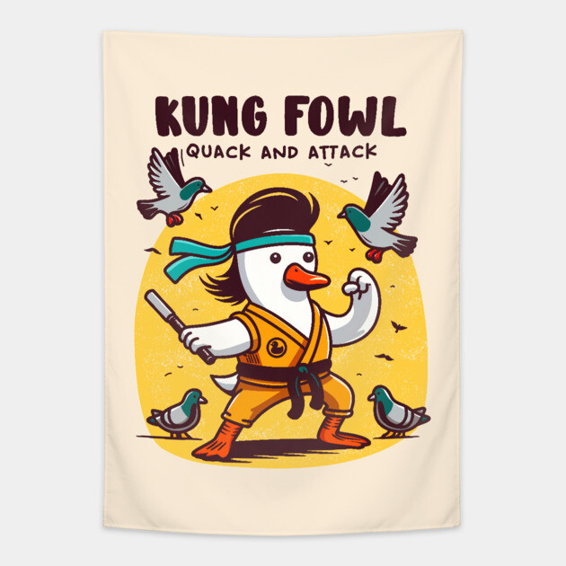 KUNG FOWL Tapestry by Fabrik