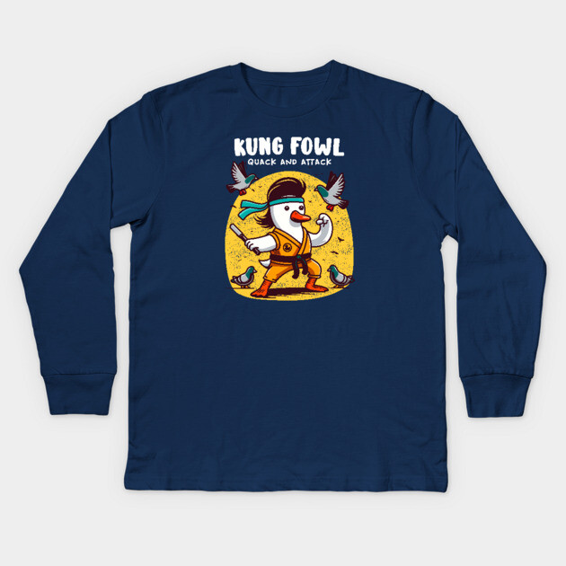 KUNG FOWL Kids Long Sleeve T-Shirt by Fabrik