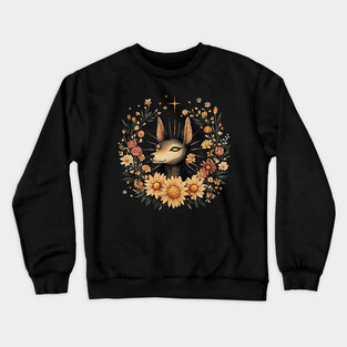 Anubis Egyptian Mythology Art – Dark Boho Aesthetic Crewneck Sweatshirt
