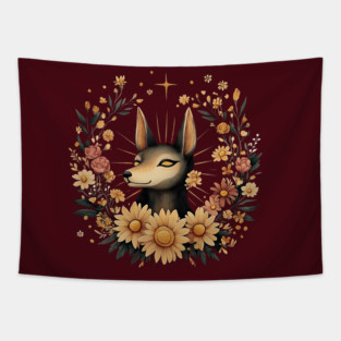 Anubis Egyptian Mythology Art – Dark Boho Aesthetic Tapestry