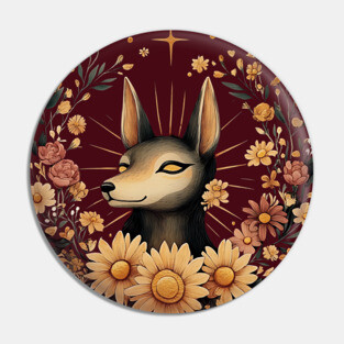 Anubis Egyptian Mythology Art – Dark Boho Aesthetic Pin