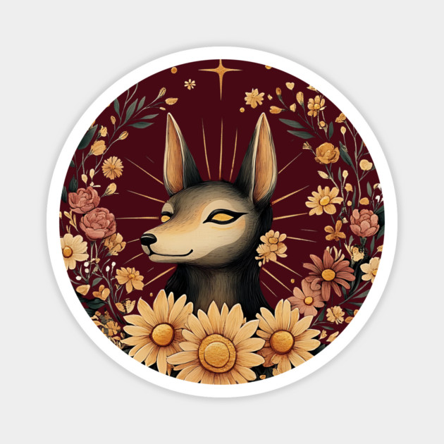 Anubis Egyptian Mythology Art – Dark Boho Aesthetic Magnet by TuncGK
