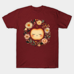Cute Kawaii Apple – Whimsical Autumn Cottagecore Art T-Shirt