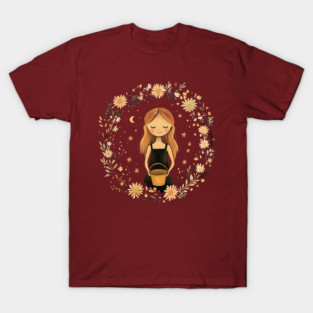 Aquarius Zodiac Sign – Bohemian Astrology Art T-Shirt