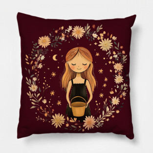 Aquarius Zodiac Sign – Bohemian Astrology Art Pillow