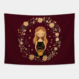 Aquarius Zodiac Sign – Bohemian Astrology Art Tapestry