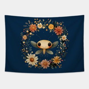 Adorable Baby Mantis – Minimalist Nature-Inspired Art Tapestry