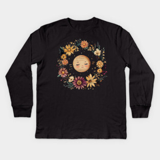 Cute Baby Saturn – Whimsical Celestial Space Art Kids Long Sleeve T-Shirt