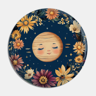 Cute Baby Saturn – Whimsical Celestial Space Art Pin