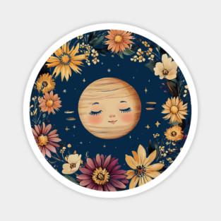 Cute Baby Saturn – Whimsical Celestial Space Art Magnet