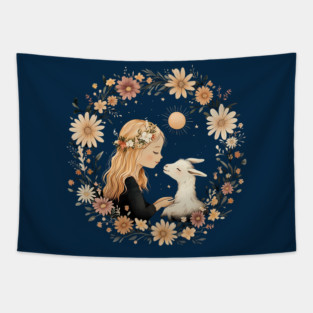 Capricorn Zodiac Sign – Vintage Earthy Astrology Art Tapestry