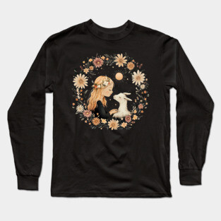 Capricorn Zodiac Sign – Vintage Earthy Astrology Art Long Sleeve T-Shirt