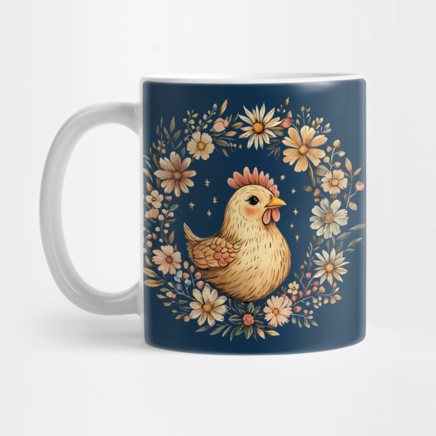 Rustic Chicken Illustration – Cozy Farmhouse Cottagecore Art by TuncGK