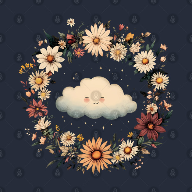 Kawaii Cloud Art – Minimalist Sky Aesthetic Print by TuncGK