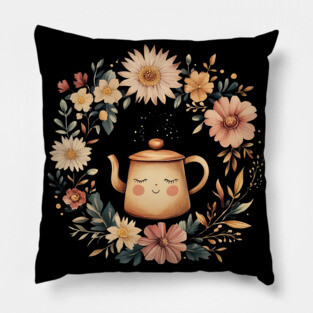 Vintage Coffee Pot Art – Rustic Kitchen Illustration Pillow