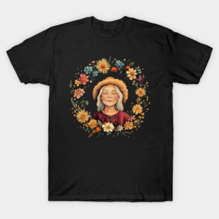 Wholesome Grandma Art – Cozy Nostalgic Family Illustration T-Shirt