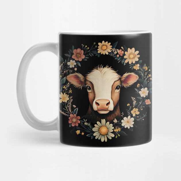 Adorable Cow Portrait – Cozy Farmhouse Animal Illustration by TuncGK