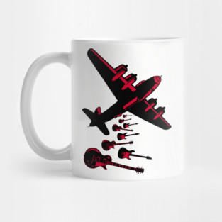Guitar Bomber Dropping Rock Bombs Mug