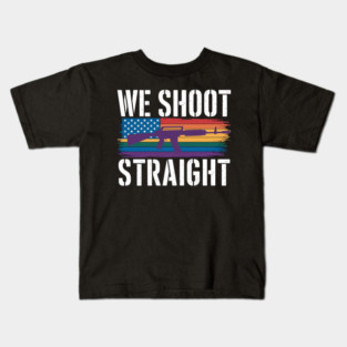 Gay Veteran We Shoot Straight LGBT Veterans Day Kids T-Shirt