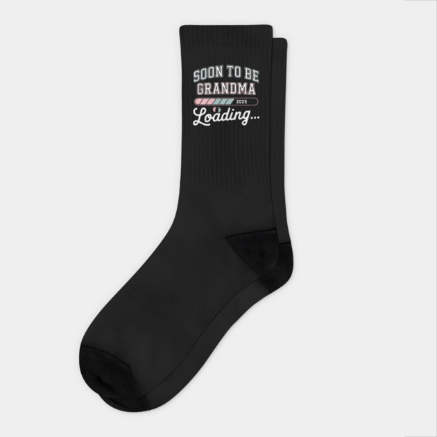 Soon To Be Grandma 2025: Loading... Announcement Socks by MakerMind8.2