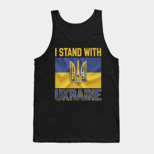 I Stand with Ukraine Ukrainian Flag Supporting Ukraine Tank Top