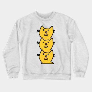 Funny Yellow Cat Face Stack Crewneck Sweatshirt