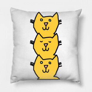 Funny Yellow Cat Face Stack Pillow