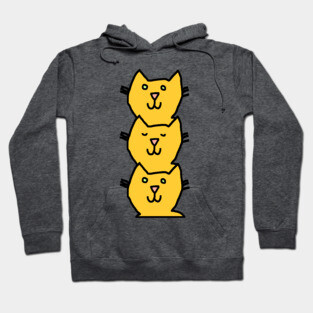 Funny Yellow Cat Face Stack Hoodie