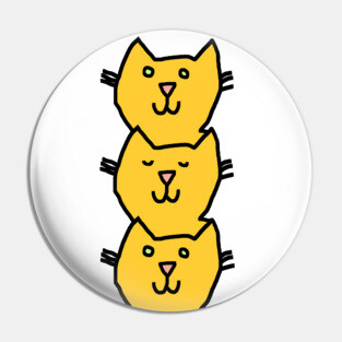 Funny Yellow Cat Face Stack Pin
