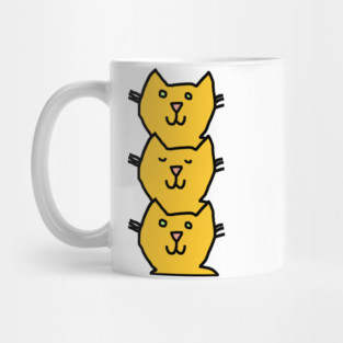 Funny Yellow Cat Face Stack Mug