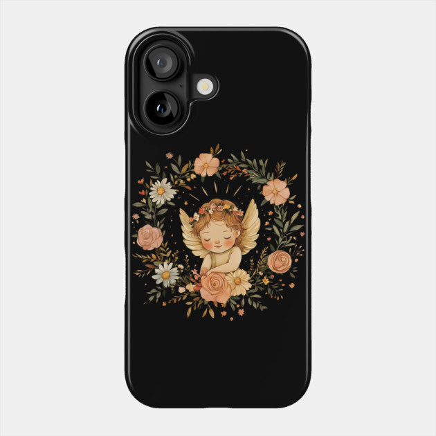 Cute Cupid Angel – Whimsical Love & Romance Illustration Phone Case by TuncGK