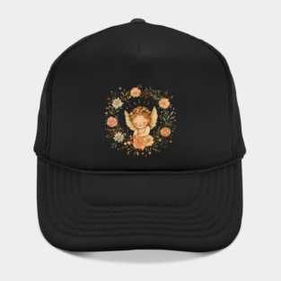 Cute Cupid Angel – Whimsical Love & Romance Illustration Hat