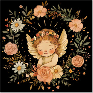 Cute Cupid Angel – Whimsical Love & Romance Illustration Posters and Art