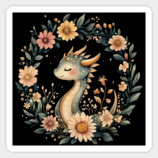 Enchanted Dragon Art – Mystical Mythology Illustration Sticker