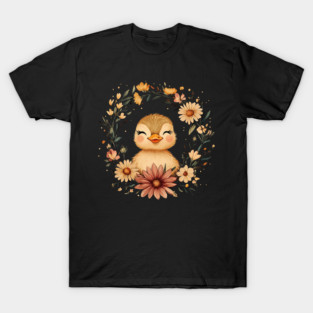 Adorable Duckling Illustration – Sweet Nature-Inspired Art T-Shirt