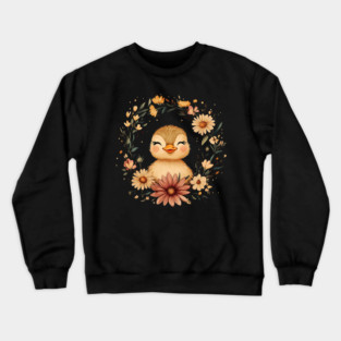 Adorable Duckling Illustration – Sweet Nature-Inspired Art Crewneck Sweatshirt