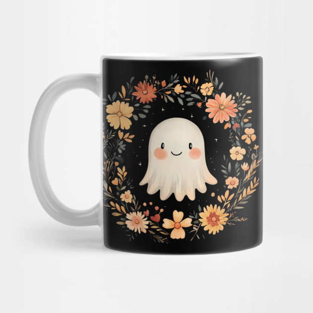 Cute Ghost Illustration – Spooky Minimalist Halloween Art by TuncGK