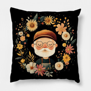 Cozy Grandpa Art – Heartwarming Vintage Illustration Pillow