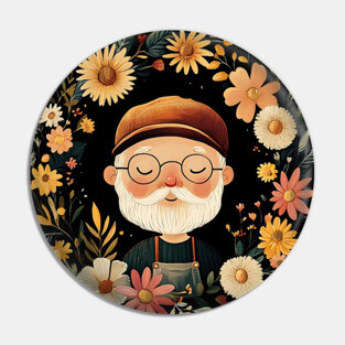 Cozy Grandpa Art – Heartwarming Vintage Illustration Pin