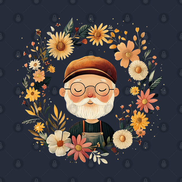 Cozy Grandpa Art – Heartwarming Vintage Illustration by TuncGK