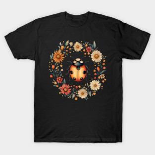 Whimsical Ladybug Art – Lucky Nature-Inspired Design T-Shirt