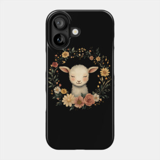 Sweet Lamb Illustration – Gentle Pastoral Animal Art Phone Case