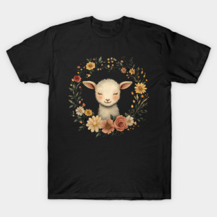 Sweet Lamb Illustration – Gentle Pastoral Animal Art T-Shirt