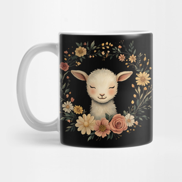 Sweet Lamb Illustration – Gentle Pastoral Animal Art by TuncGK