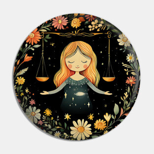 Libra Zodiac Art – Elegant Astrology & Balance Illustration Pin