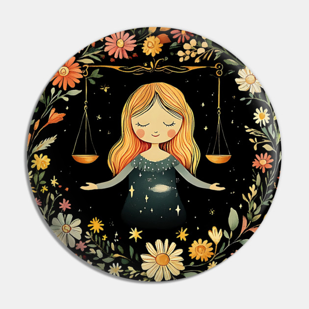 Libra Zodiac Art – Elegant Astrology & Balance Illustration Pin by TuncGK