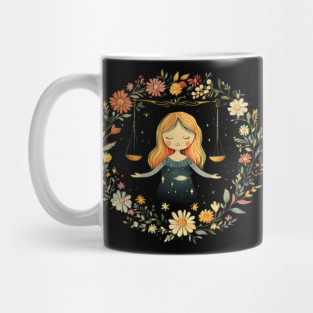 Libra Zodiac Art – Elegant Astrology & Balance Illustration Mug